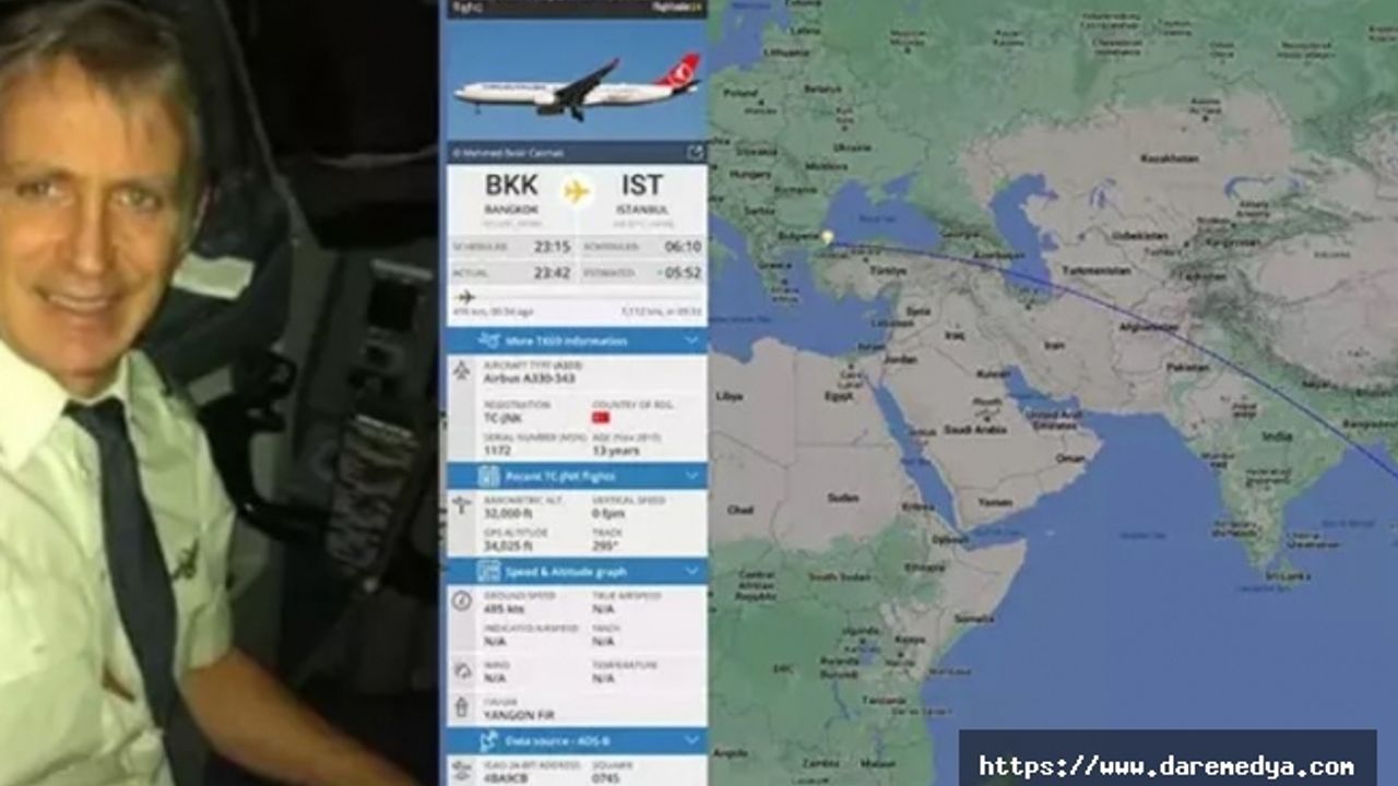 Emekli olan THY pilotunun son uçuşu canlı takip edildi