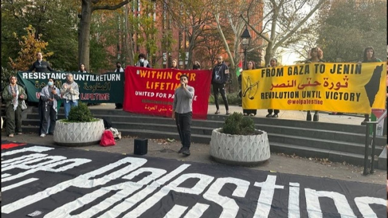 Washington Square Park’ta Filistin’e destek eylemi
