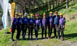 Manisa'da kadın sporcular Gelin Uçtu Kanyonu'nu geçti