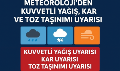 Meteoroloji'den kuvvetli yağış, kar ve toz taşınımı uyarısı