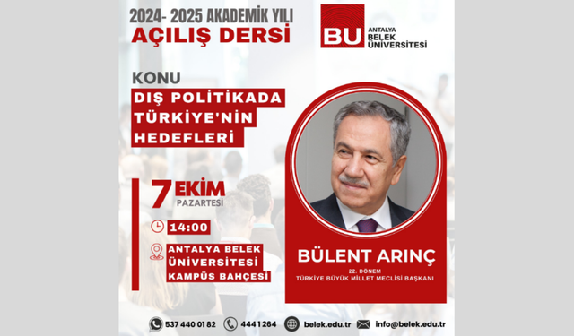 Arınç Üniversite'de ilk ders için kürsüye çıkacak