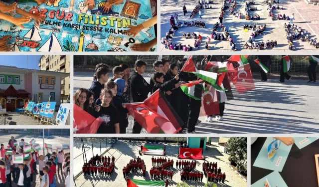 Okullarda eş zamanlı 'Filistin' farkındalıkları