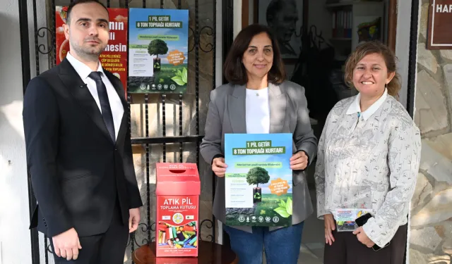 Manisa'da 1 kilogram atık pil getirene zeytin fidanı hediye