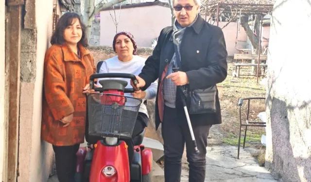 Şiddet mağduru kadına akülü araç