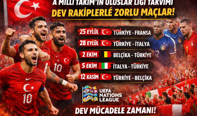 A Milli Takım’ın Uluslar Ligi Takvimi Netleşti: Dev Rakipler Kapıda