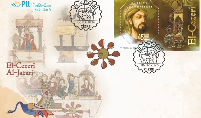 PTT'den 'El-Cezerî' temalı anma pulu ve ilk gün zarfı