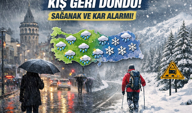 Kış Geri Döndü: 63 İlde Sağanak, 15 İlde Kar Uyarısı! Bahar Yine Kapıda Kaldı