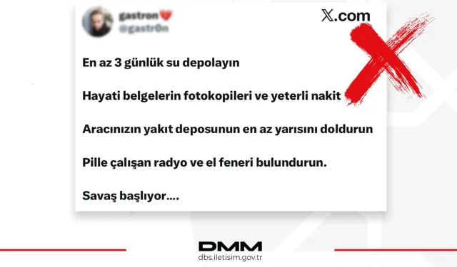 DMM'den 'Savaş başlayacak' iddialarına yalanlama