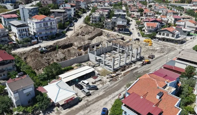 Dikili'nin yeni itfaiye binasında yüzde 30 tamamlandı