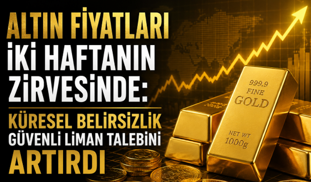 Altın Fiyatları İki Haftanın Zirvesinde: Küresel Belirsizlik Güvenli Liman Talebini Artırdı