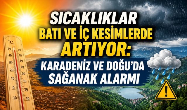 Sıcaklıklar Batı ve İç Kesimlerde Artıyor: Karadeniz ve Doğu'da Sağanak Alarmı