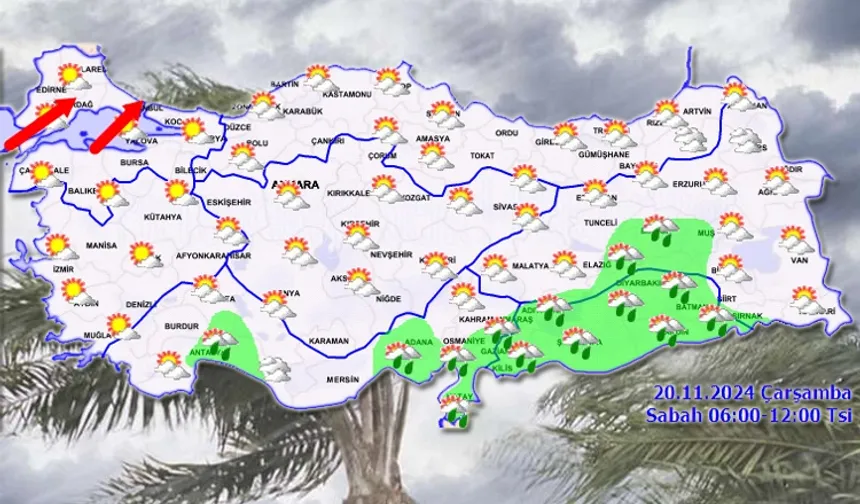 Meteoroloji'den 20 Kasım raporu... Kıyılarda yağmur Marmara'da kuvvetli rüzgar