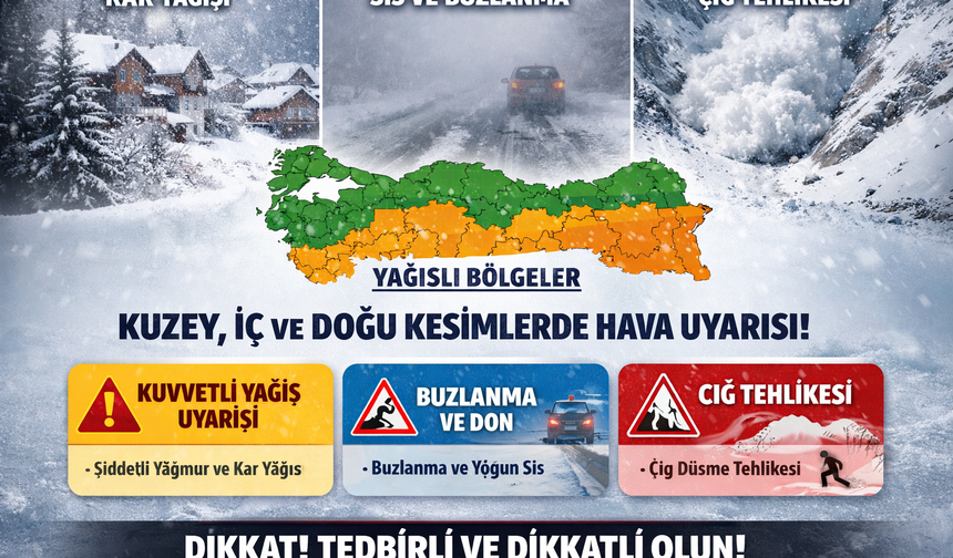 Karadeniz ve Doğu Anadolu'da kar yağışı etkili olacak