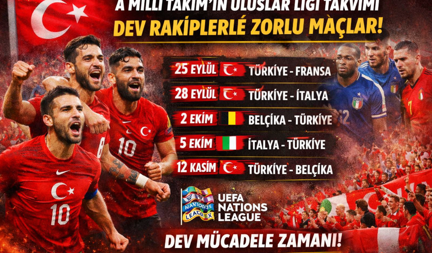 A Milli Takım’ın Uluslar Ligi Takvimi Netleşti: Dev Rakipler Kapıda