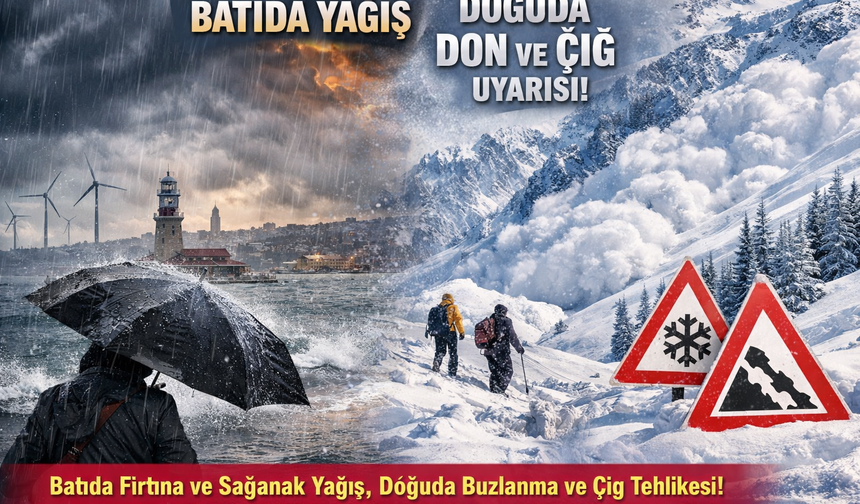 Batıda yağış, doğuda don ve çığ uyarısı!