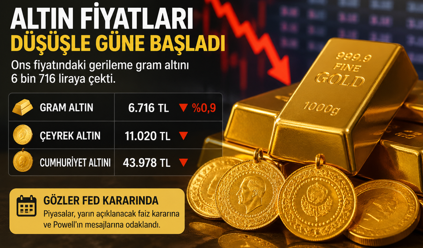 Altın fiyatları düşüşle güne başladı: Gözler FED kararında