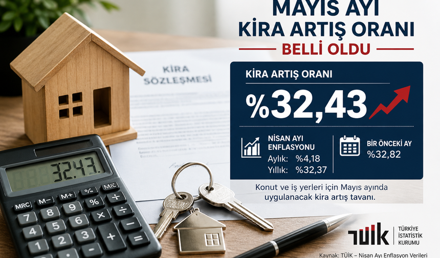 Mayıs Ayı Kira Artış Oranı Açıklandı: Yeni Zam Sınırı Yüzde 32,43